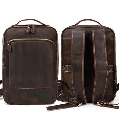 Leder Rucksack für Herren ⎜ Stylischer Outdoor-Träger mit großem Stauraum