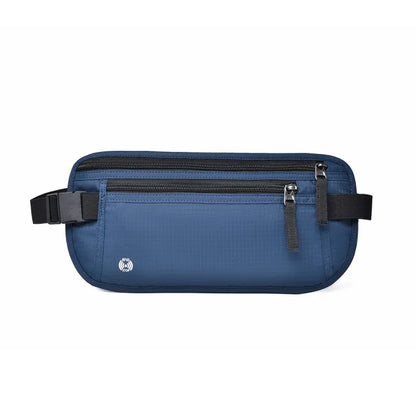 RFID Bauchtasche für Reisen ⎜ Flaches Design mit verdecktem Fach für Reisepass, Geld und Smartphone