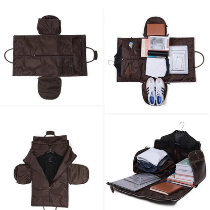 Reisetasche aus Leder ⎜ Große Kapazität mit praktischem Schultergurt und Retro-Design
