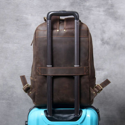 Retro Leder Rucksack für Herren ⎜ Robuster und Stilvoller Begleiter für Arbeit und Freizeit