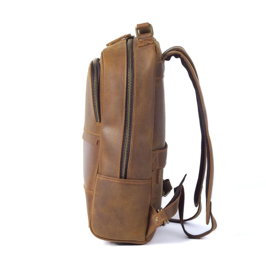 Retro Leder Rucksack für Herren ⎜ Robuster und Stilvoller Begleiter für Arbeit und Freizeit