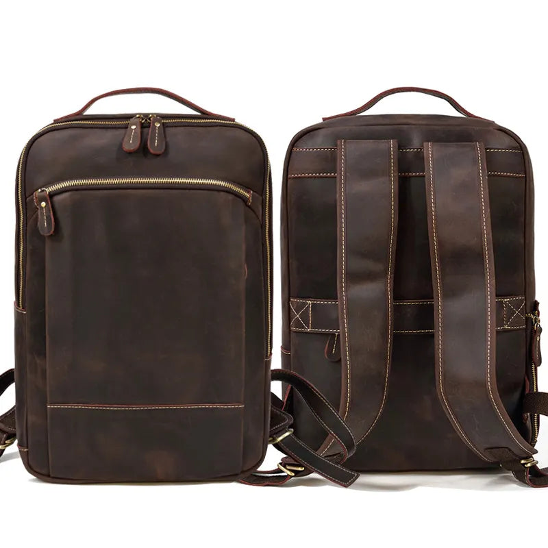 Leder Rucksack für Herren ⎜ Stylischer Outdoor-Träger mit großem Stauraum