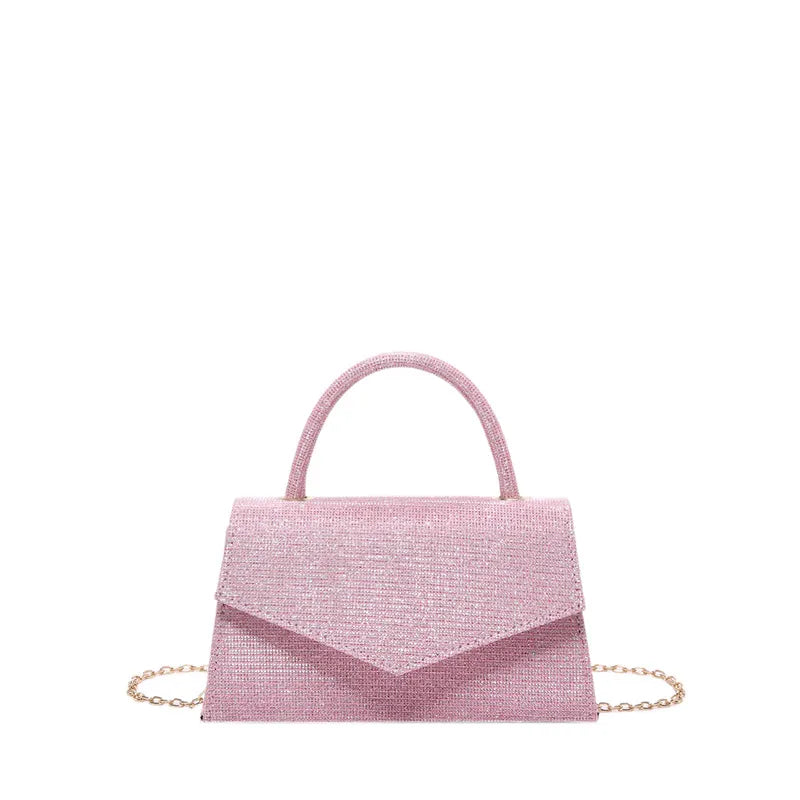 Glitzernde Handtasche für Damen ⎜ Elegante Schultertasche mit funkelndem Design und Kettenriemen