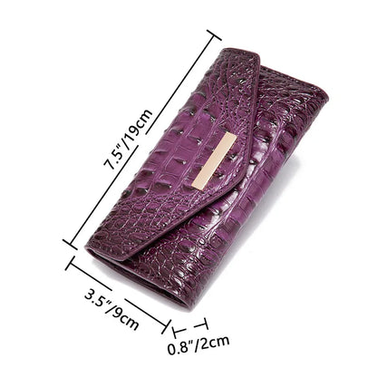 Clutch für Damen ⎜ Elegante Geldbörse im Krokodil-Design aus hochwertigem Kunstleder