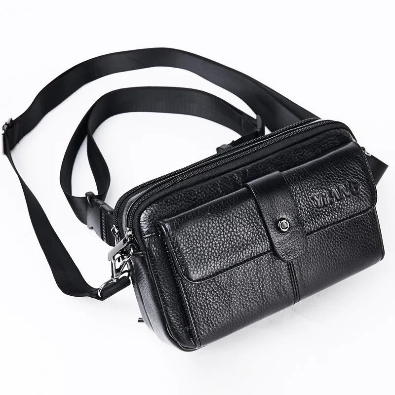 Umhängetasche für Herren ⎜ Elegante Ledertasche mit mehreren Fächern und verstellbarem Schultergurt