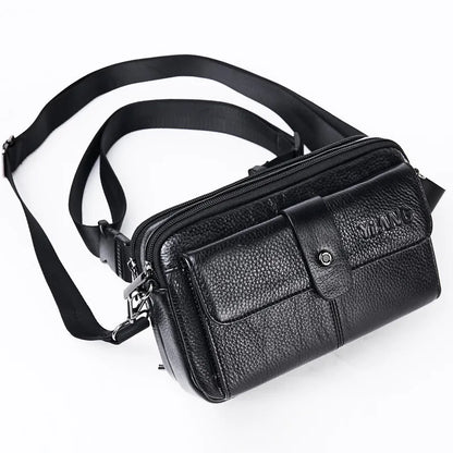 Umhängetasche für Herren ⎜ Elegante Ledertasche mit mehreren Fächern und verstellbarem Schultergurt
