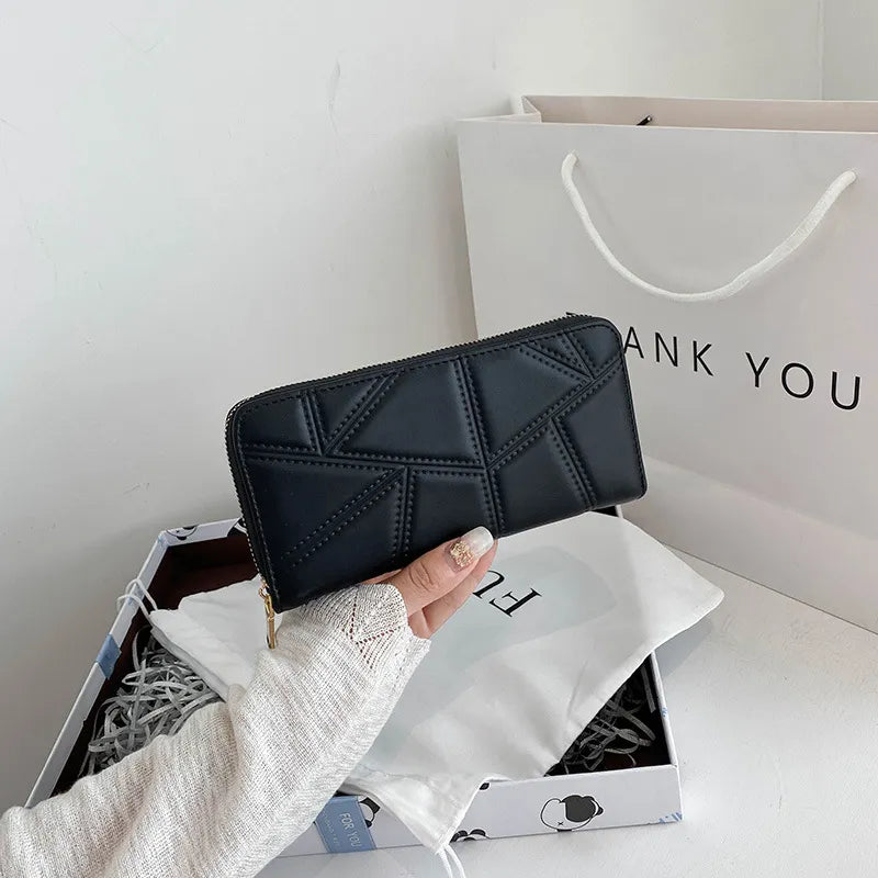 Damen Geldbörse mit Reißverschluss ⎜ Schlichtes Design in mittellanger Größe für den Alltag