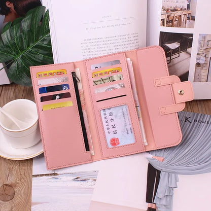 Damen Geldbörse im Langformat ⎜ Tri-Fold Clutch mit großer Kapazität für Karten und Scheine