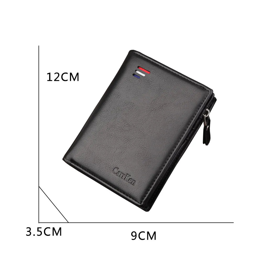 RFID Geldbörse für Herren ⎜ Kompakte Brieftasche aus Kunstleder mit Münzfach und Kartenschutz