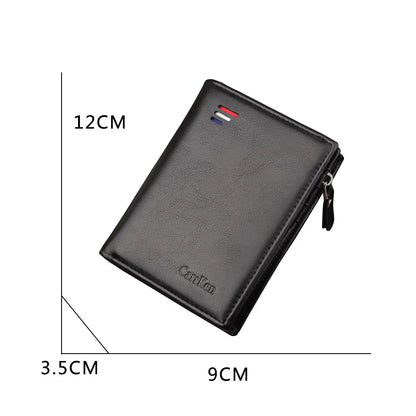 RFID Geldbörse für Herren ⎜ Kompakte Brieftasche aus Kunstleder mit Münzfach und Kartenschutz