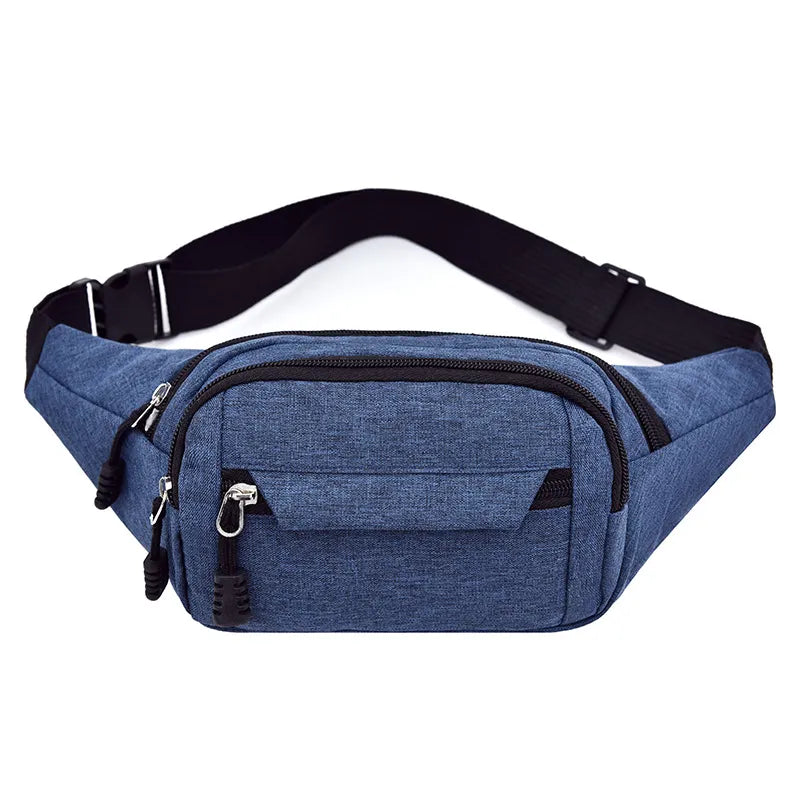Bauchtasche für Damen und Herren ⎜ Leichte Umhängetasche aus Oxford-Gewebe mit mehreren Reißverschlussfächern