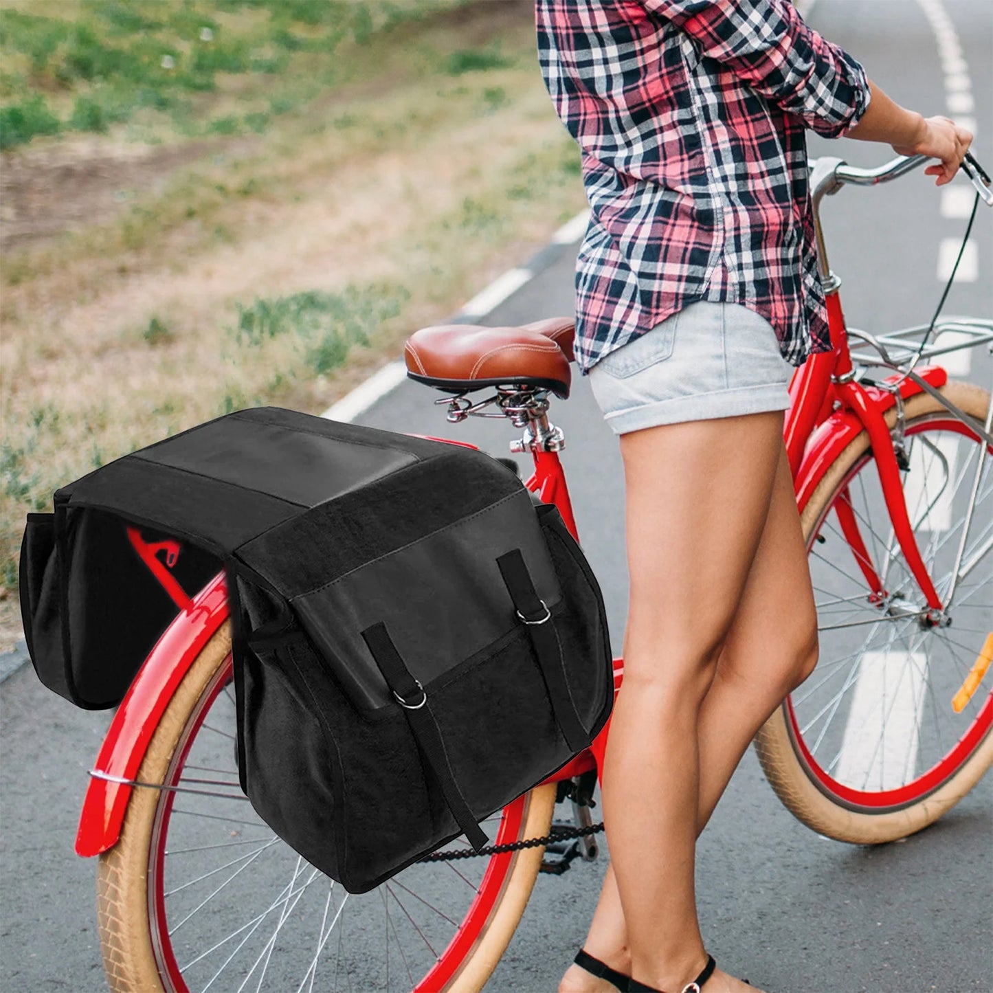 Fahrrad-Doppeltasche für Gepäckträger ⎜ Robuste Hinterradtasche mit großem Stauraum und wetterfestem Design