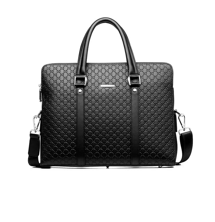 Leder Aktentasche für Herren ⎜ Stilvolle Business Tasche mit geprägtem Design und zusätzlicher Geldbörse