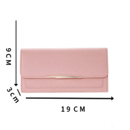 Damen Geldbörse im Tri-Fold Design ⎜ Kompakte Brieftasche mit Litchi-Muster und praktischem Innenfach-System