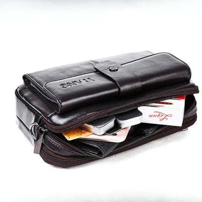 Umhängetasche für Herren ⎜ Elegante Ledertasche mit mehreren Fächern und verstellbarem Schultergurt
