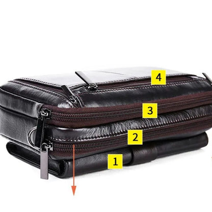 Umhängetasche für Herren ⎜ Elegante Ledertasche mit mehreren Fächern und verstellbarem Schultergurt