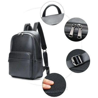 Leder Rucksack für Herren ⎜ Eleganter und geräumiger Business-Rucksack für Arbeit und Reisen