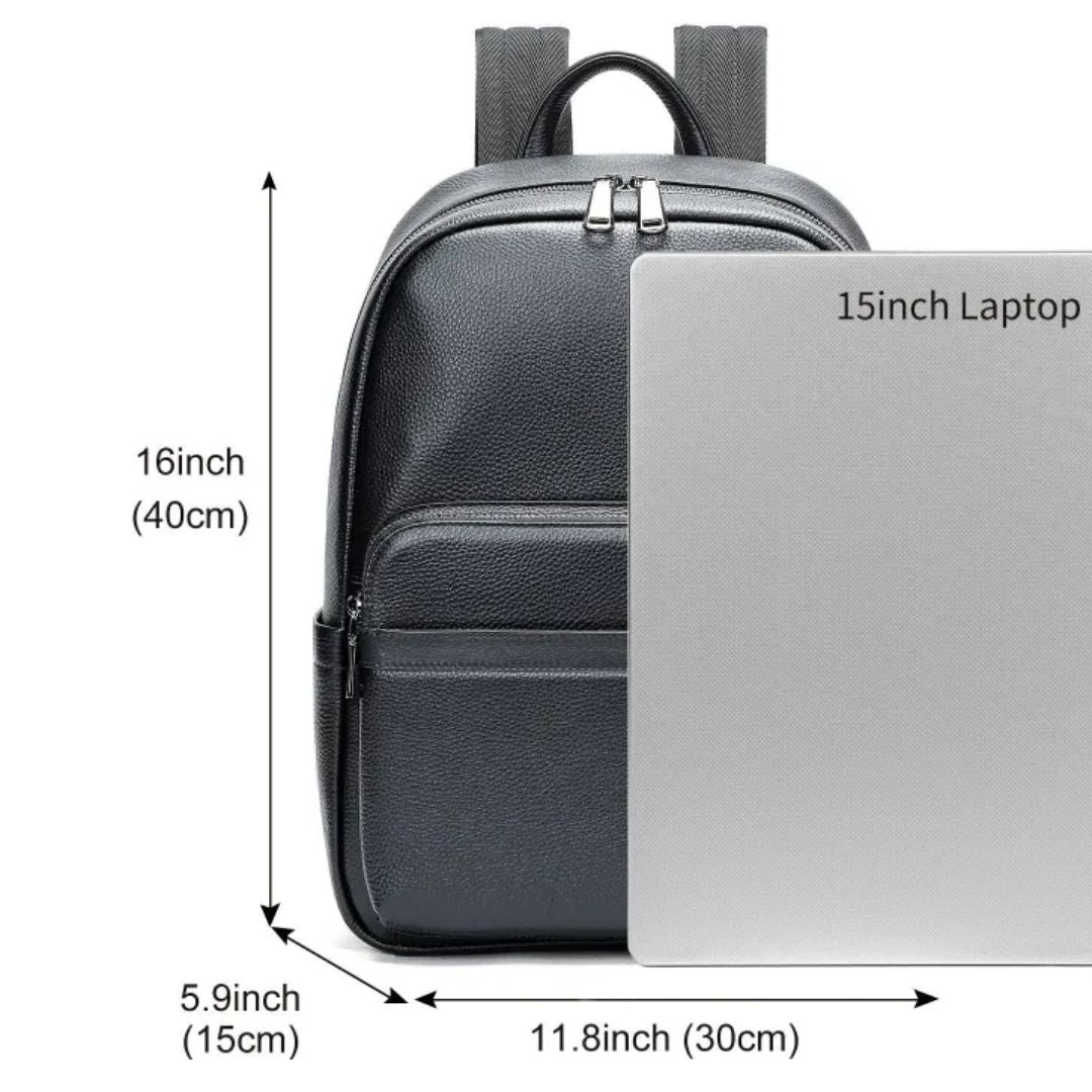 Leder Rucksack für Herren ⎜ Eleganter und geräumiger Business-Rucksack für Arbeit und Reisen