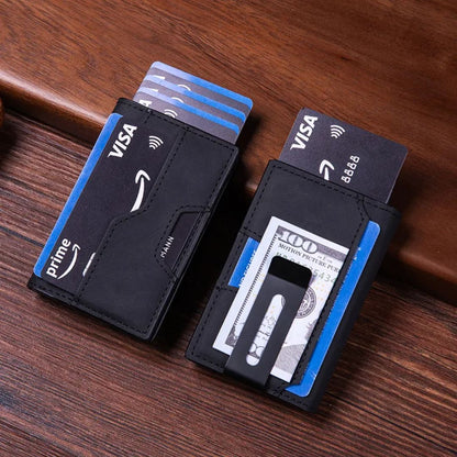 RFID Kreditkartenetui für Männer ⎜ Kompaktes Wallet aus Aluminium mit NFC-Schutz und Platz für 6 Karten