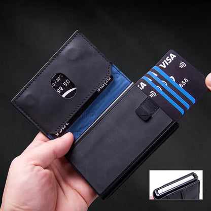 RFID Kreditkartenetui für Männer ⎜ Kompaktes Wallet aus Aluminium mit NFC-Schutz und Platz für 6 Karten