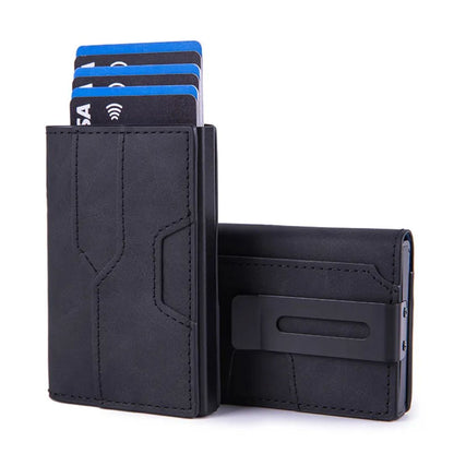 RFID Kreditkartenetui für Männer ⎜ Kompaktes Wallet aus Aluminium mit NFC-Schutz und Platz für 6 Karten