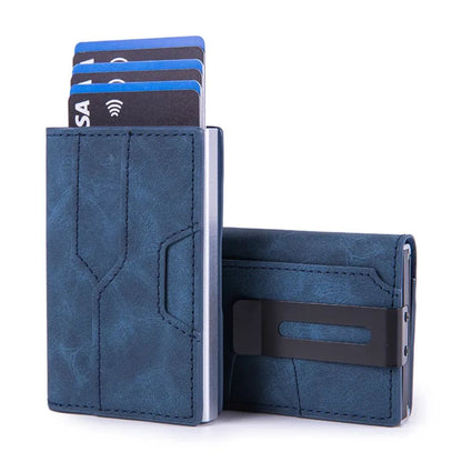 RFID Kreditkartenetui für Männer ⎜ Kompaktes Wallet aus Aluminium mit NFC-Schutz und Platz für 6 Karten
