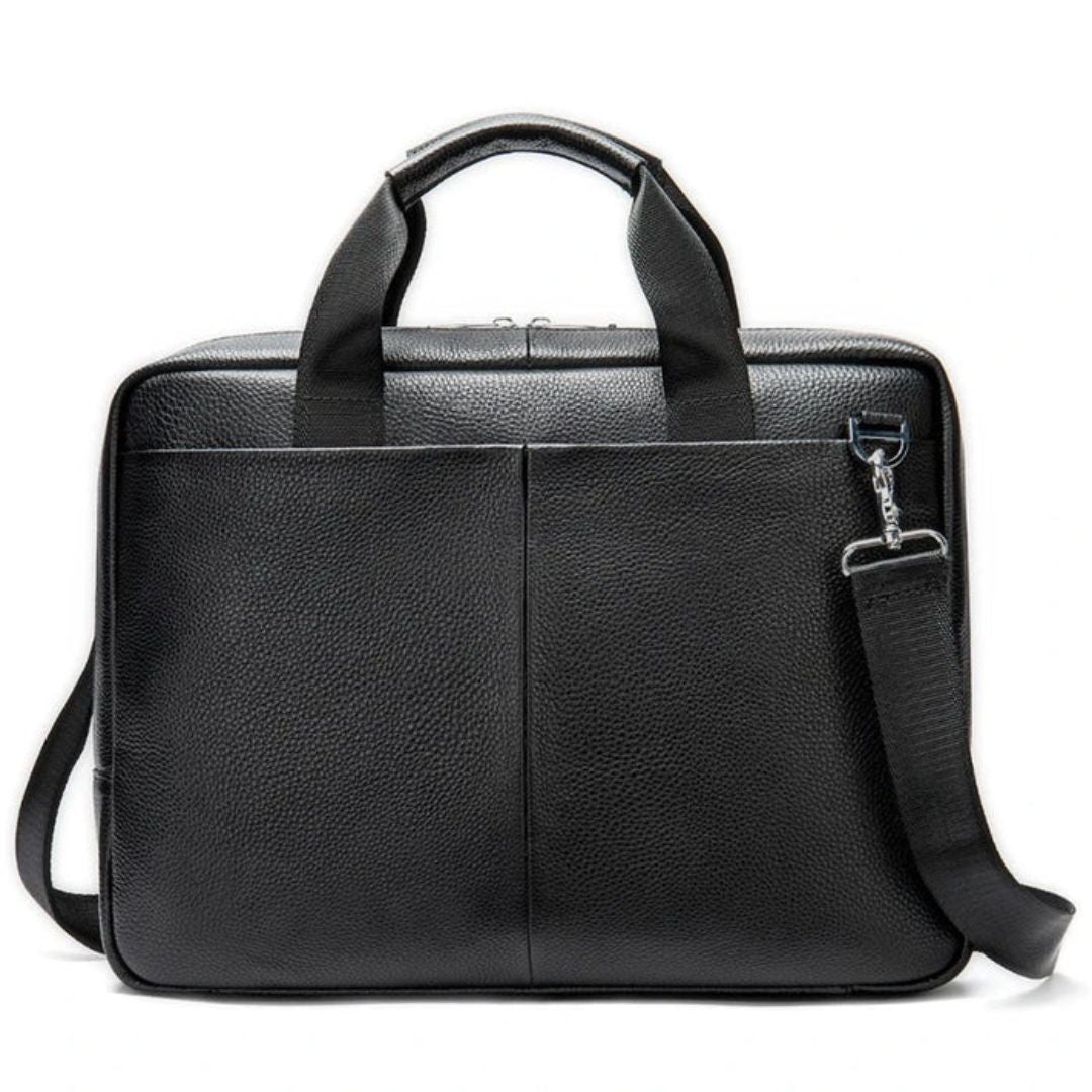 Laptoptasche für Herren ⎜ Elegante Aktentasche aus Echtleder mit Schultergurt und viel Stauraum