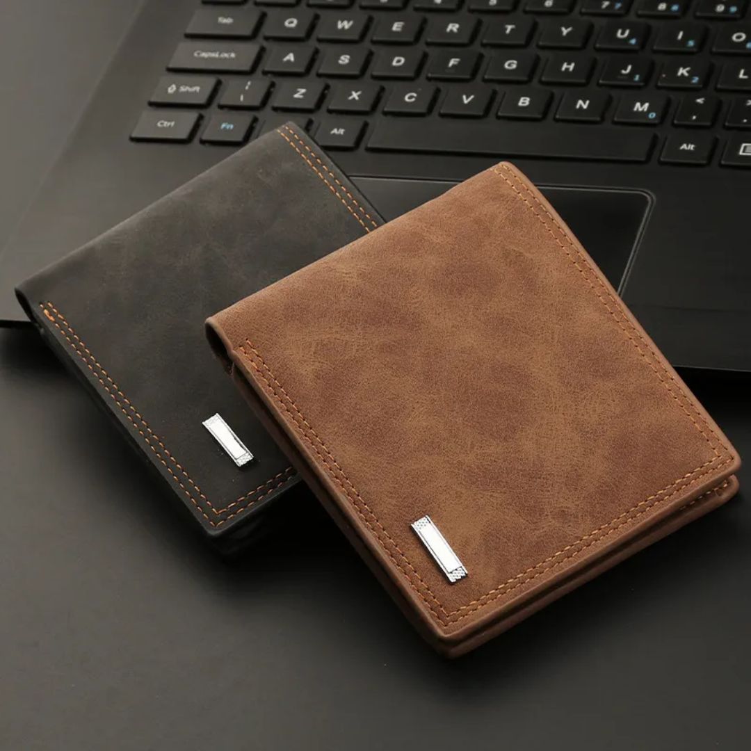 Herren Geldbörse mit Reißverschluss ⎜ Kompakte Brieftasche mit Karten- und Münzfach