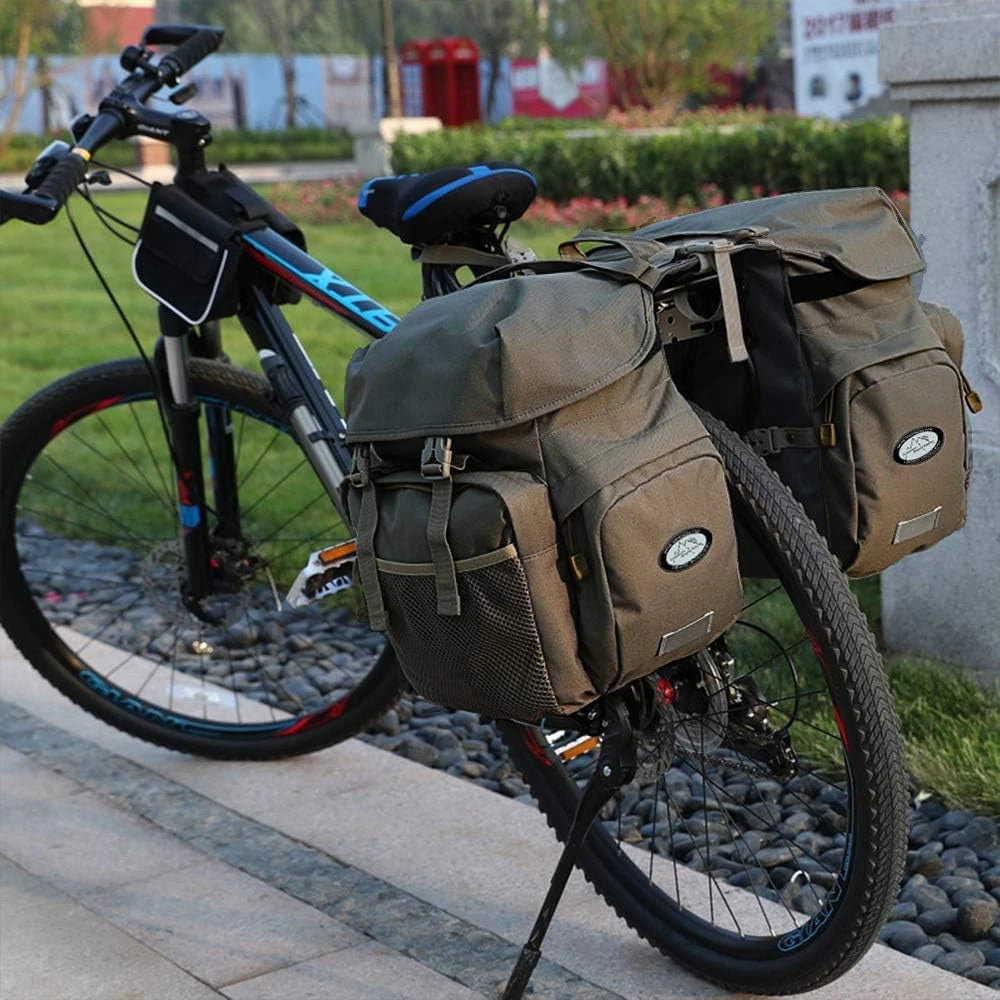 Fahrradtasche für Gepäckträger ⎜ Große Doppeltasche mit Seitentaschen und wasserabweisendem Innenfach