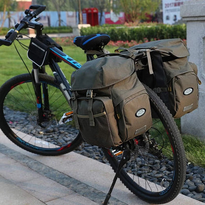 Fahrradtasche für Gepäckträger ⎜ Große Doppeltasche mit Seitentaschen und wasserabweisendem Innenfach