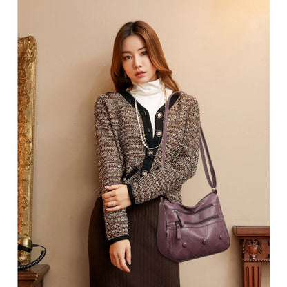 Große Umhängetasche für Damen ⎜ Vielseitige Tasche mit Reißverschlüssen und stilvollem Design