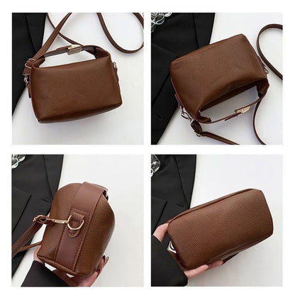 Kleine Handtasche für Damen ⎜ Elegante Umhängetasche aus Leder mit verstellbarem Trageriemen