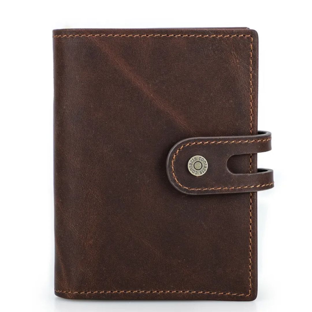 Herren Geldbörse mit Druckknopf ⎜ Kompakte RFID-Brieftasche mit Kartenfächern und Diebstahlschutz