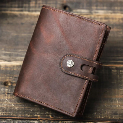 Herren Geldbörse mit Druckknopf ⎜ Kompakte RFID-Brieftasche mit Kartenfächern und Diebstahlschutz