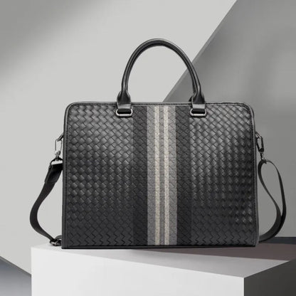 Laptoptasche für Herren ⎜ Woven Business-Aktentasche mit Schultergurt und elegantem Design