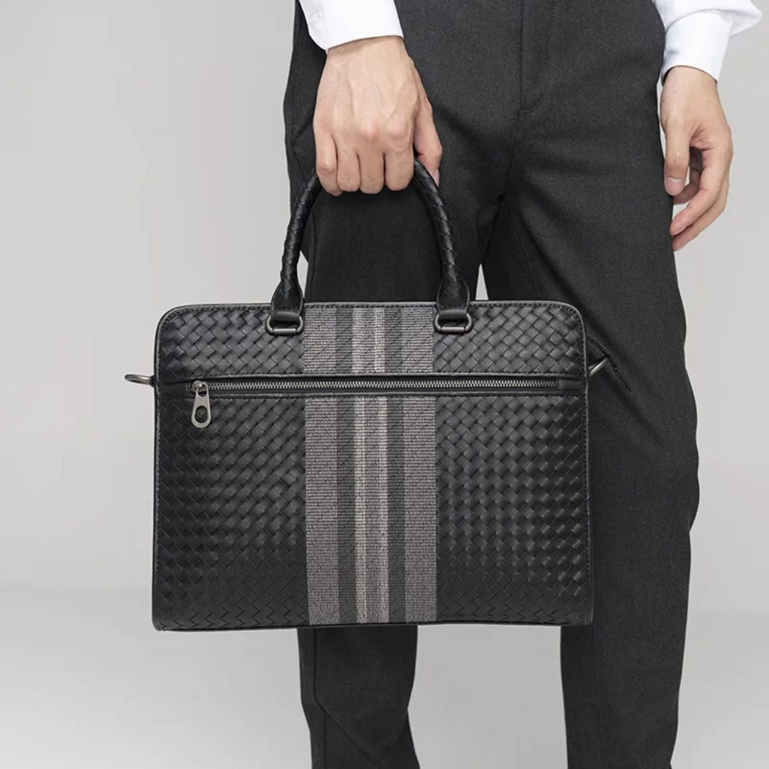 Laptoptasche für Herren ⎜ Woven Business-Aktentasche mit Schultergurt und elegantem Design