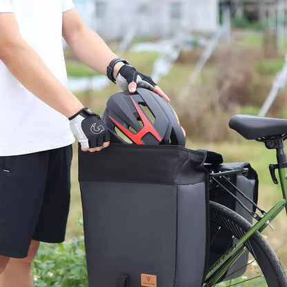 Fahrrad-Doppeltasche für Gepäckträger ⎜ Wasserdichte Seitentasche mit viel Stauraum und Klickverschluss